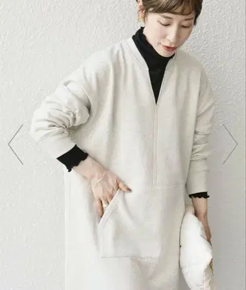 SHIPS any: USA 코튼 속기모 포켓 맨투맨 원피스