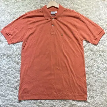 트루사르디 반팔 피케 셔츠 오렌지 자수 동물 남성용 M 사이즈