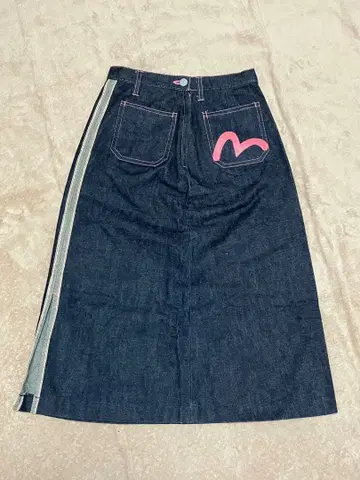 EVISU 에비수 새상품급 데님 스커트 핑크 갈매기 사이즈 36