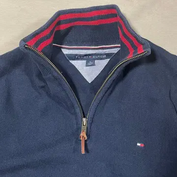 TOMMY HILFIGER 타미힐피거 하프 지퍼 코튼 스웨터