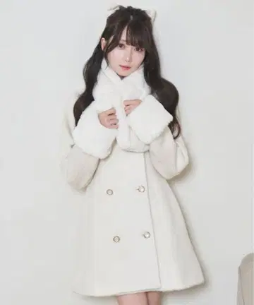 로제 뮤즈 티펫 머플러 세트 코트