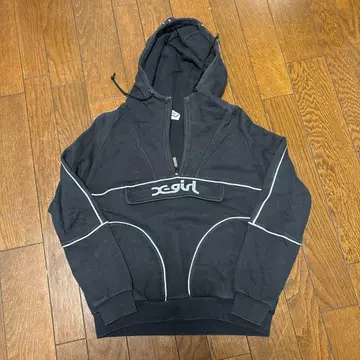 x-girl 집업 후드티 블랙