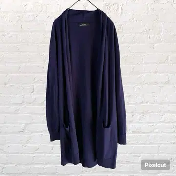 11929 유나이티드 애로우즈 롱 가디건 캐시미어 실크 네이비