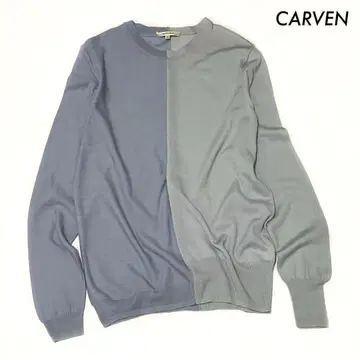 CARVEN 칼벤 바이컬러 절개 긴팔 니트 블루 파랑
