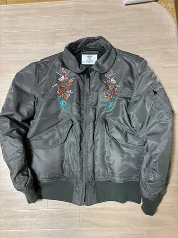 Houston 자수 그레이 MA-1 자켓
