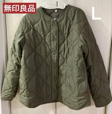 무인양품 포근한 솜 퀼팅 자켓 여성 L 카키 그린