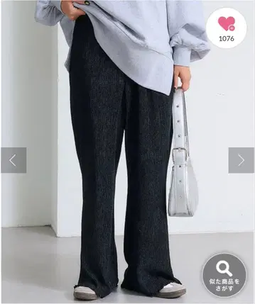 차오패닉 벨로아 플리츠 미 플레어 이지 팬츠 M 사이즈 블랙