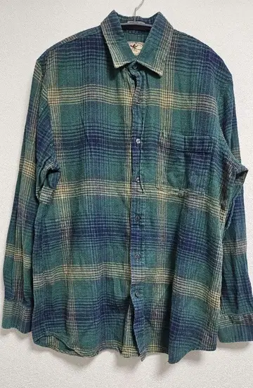 90s CHESA PEAKE 플란넬 셔츠 청록색