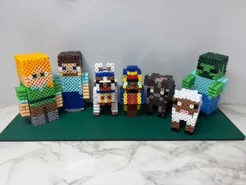 마인크래프트 펄러비즈 알렉스 스티브 라마 행상인 소 양 좀비