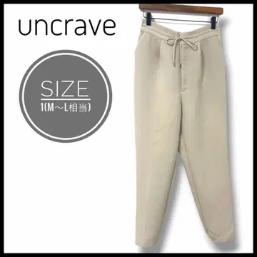 UNCRAVE 베이지 캐주얼 팬츠 허리 끈&밴딩 M~L 사이즈