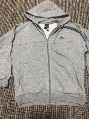 adidas 그레이 후드 부착 후드티