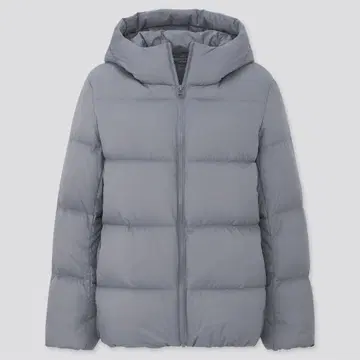 유니클로 울트라 라이트 다운 코쿤 후드티 L 사이즈 블루