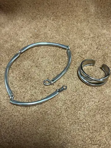 SILVER925 뱅글풍 팔찌 반지 세트