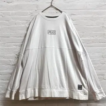 RYZ 긴팔 T셔츠 L 화이트 프린트 크루넥