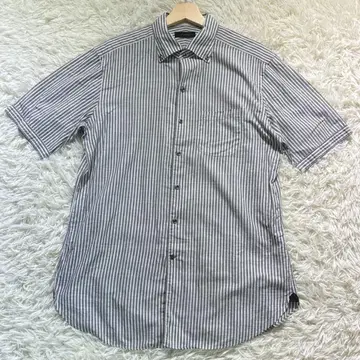 더반 반팔 셔츠 그레이 스트라이프 남성용 L 상당