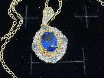 골드 블루 펜던트 목걸이