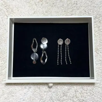 [ 새상품급 ] 핸드메이드 귀걸이 빅 사이즈 타렌 실버 클리어 체인