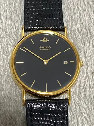 SEIKO 쿼츠 손목시계 블랙 다이얼