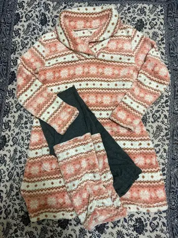 플리스 노르딕 무늬 룸웨어 M