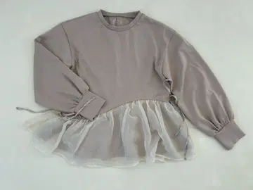 Bab 페플럼 오간자 분또 상의 베이지