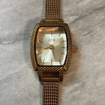 ete 워치 토노 페이스 손목시계 핑크 골드