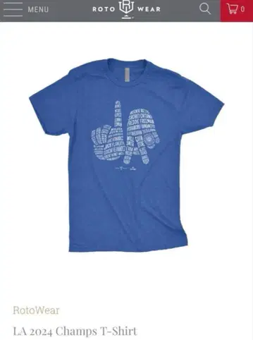 다저스 선수명 프린트 ROTOWEAR T셔츠 M