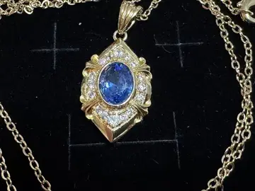 골드 블루석 목걸이