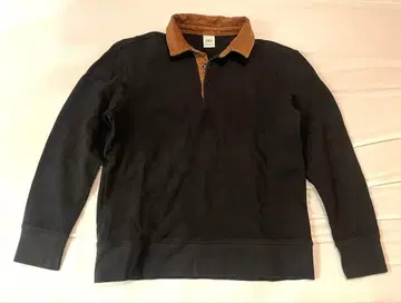 ZARA 블랙 브라운 카라 부착 피케 셔츠