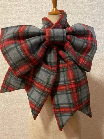 HEIHEI 리본 머플러 체크