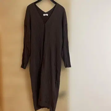 다크 브라운 V넥 가디건 & 튜닉