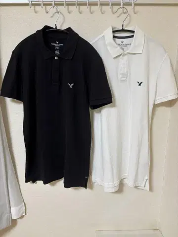 아메리칸 이글 피케 셔츠 2장 세트 블랙과 화이트