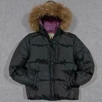 00s y2k 퍼 달린 다운 자켓 헤이세이 갸루 쇼트 기장 그런지