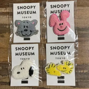 스누피 뮤지엄 사가라 직조 배지 4종 세트