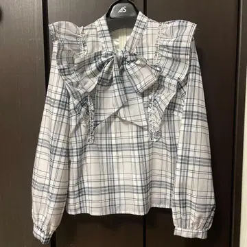 evelyn 체크 블라우스 양산형 스나계