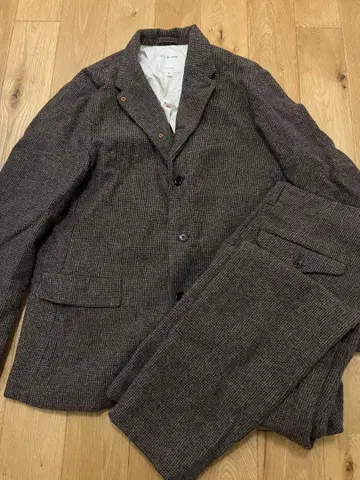 still by hand 트위드 브라운 캐주얼 수트 셋업 46