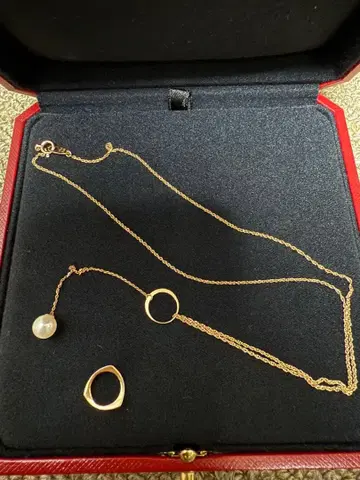 ete k10 핑크 골드 펄 목걸이