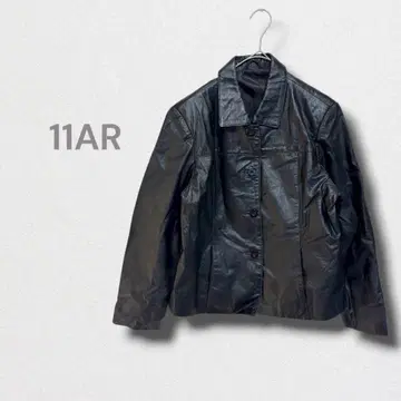 인조 가죽 자켓 테일러드 블랙 빈티지 카라 부착 M