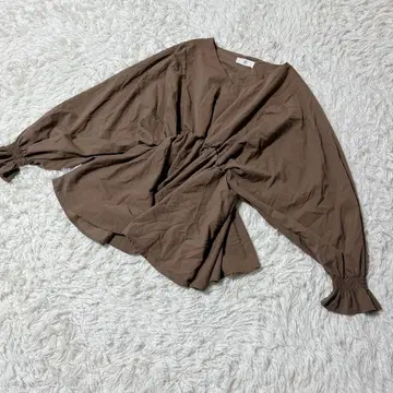 [ c6602 ] 블라우스 긴팔 브라운 귀여운