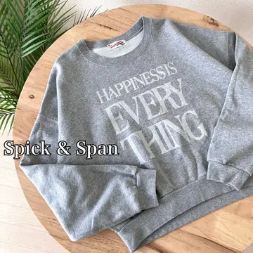 [ 2024AW ] Spick & Span 숏 로고 맨투맨 그레이