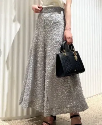 snidel 튤 자수 스커트 라이트 블루 0 LBLU 미사용 새상품