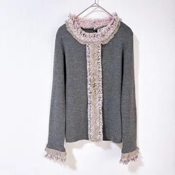 PRIDE 프라이드 인터내셔널 리브 니트 프린지 프릴 그레이