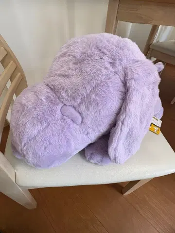 스누피 봉제 인형 엎드린 보라색 택 포함