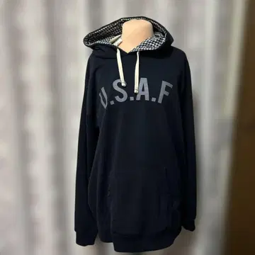 U.S.A.F. 로고 네이비 후드티