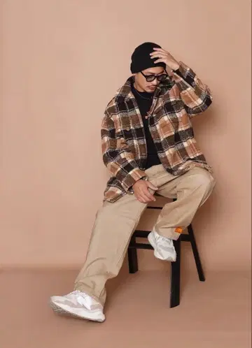 #Re:room CHECK BOA BIG JACKET