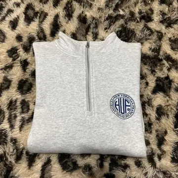 HUF 그레이 하프 지퍼 맨투맨 M