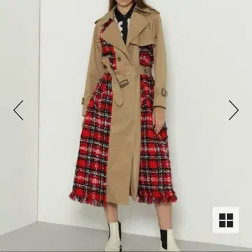 그레이스 콘티넨탈 트위드 트렌치코트 그레이스 클래스