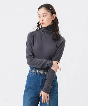 BEAMS BOY 리브 터틀 롱 슬리브 티셔츠