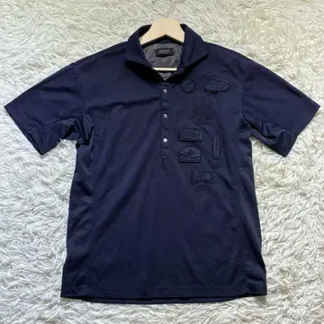 조셉 스포츠 반팔 피케 셔츠 네이비 와펜 남성용 M 사이즈