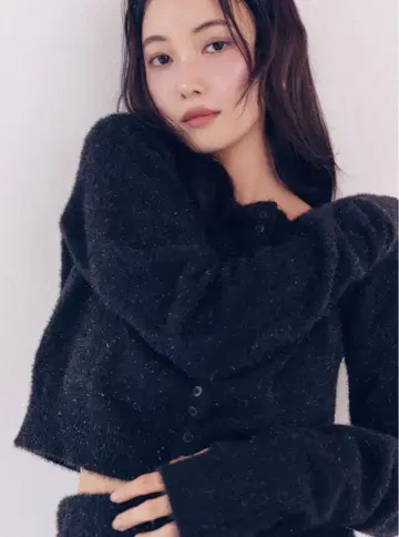 Andequal glitter long sleeve cardigan