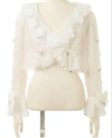 LIZLISA 프릴 레이스 볼레로 가디건